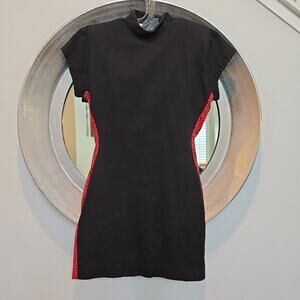 Vintage Byer Too! Black Boxy Dress Red Illusion Size 7